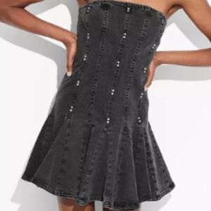 Wild Fable Strapless Black Denim Dress
